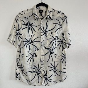 H&M light beige floral polo